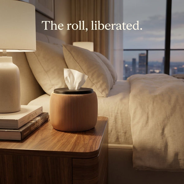 Modern Ribbed 3D - Printed Toilet Paper Dispenser - SMK Studio - 